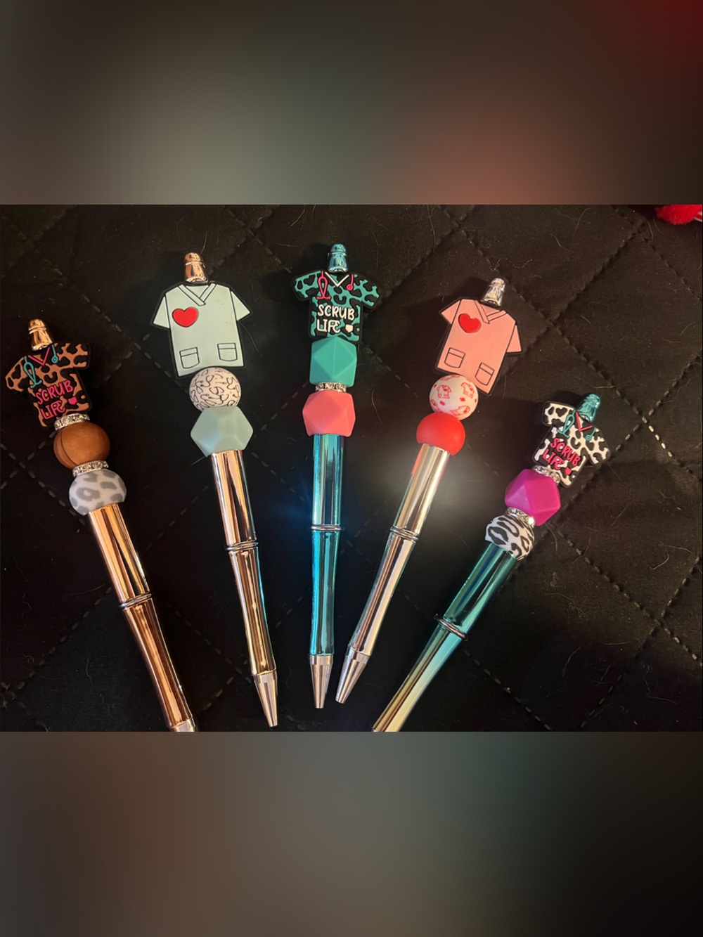 5 pc Set of Nurse Themed Scrubs Beaded Pens Set Great gifts for coworkers 46